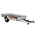 Släpvagn, totalvikt 850 kg, bromsad
